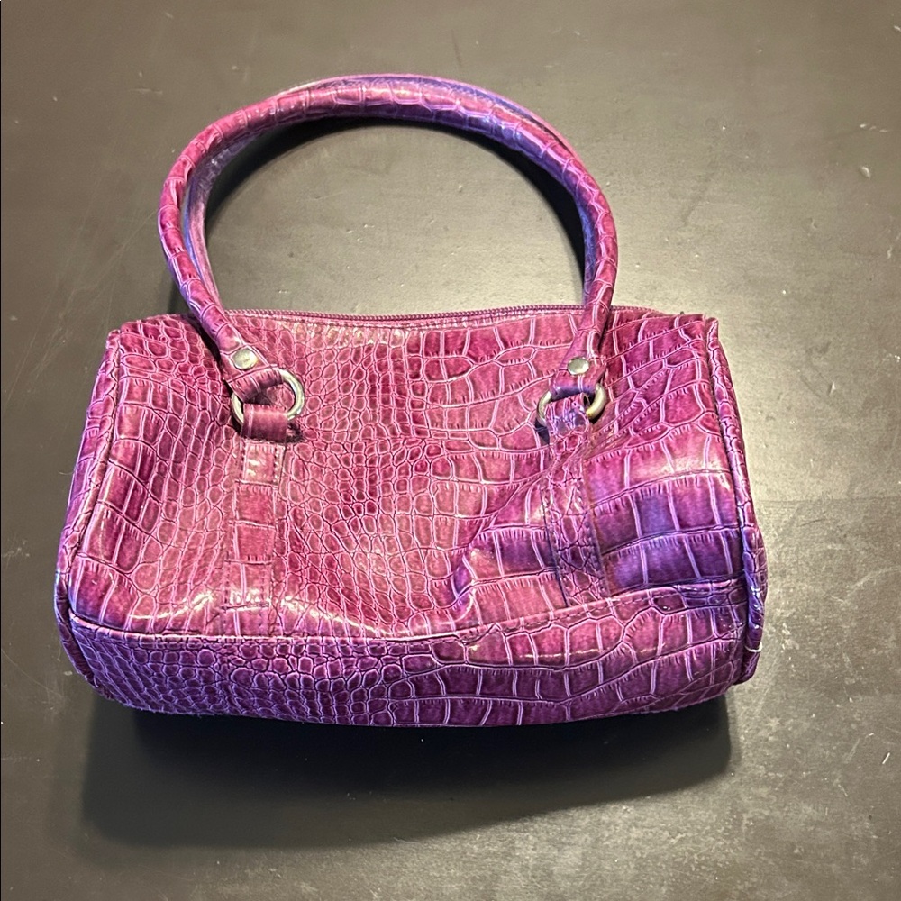 Purple Crocodile Embossed Women's Handbag